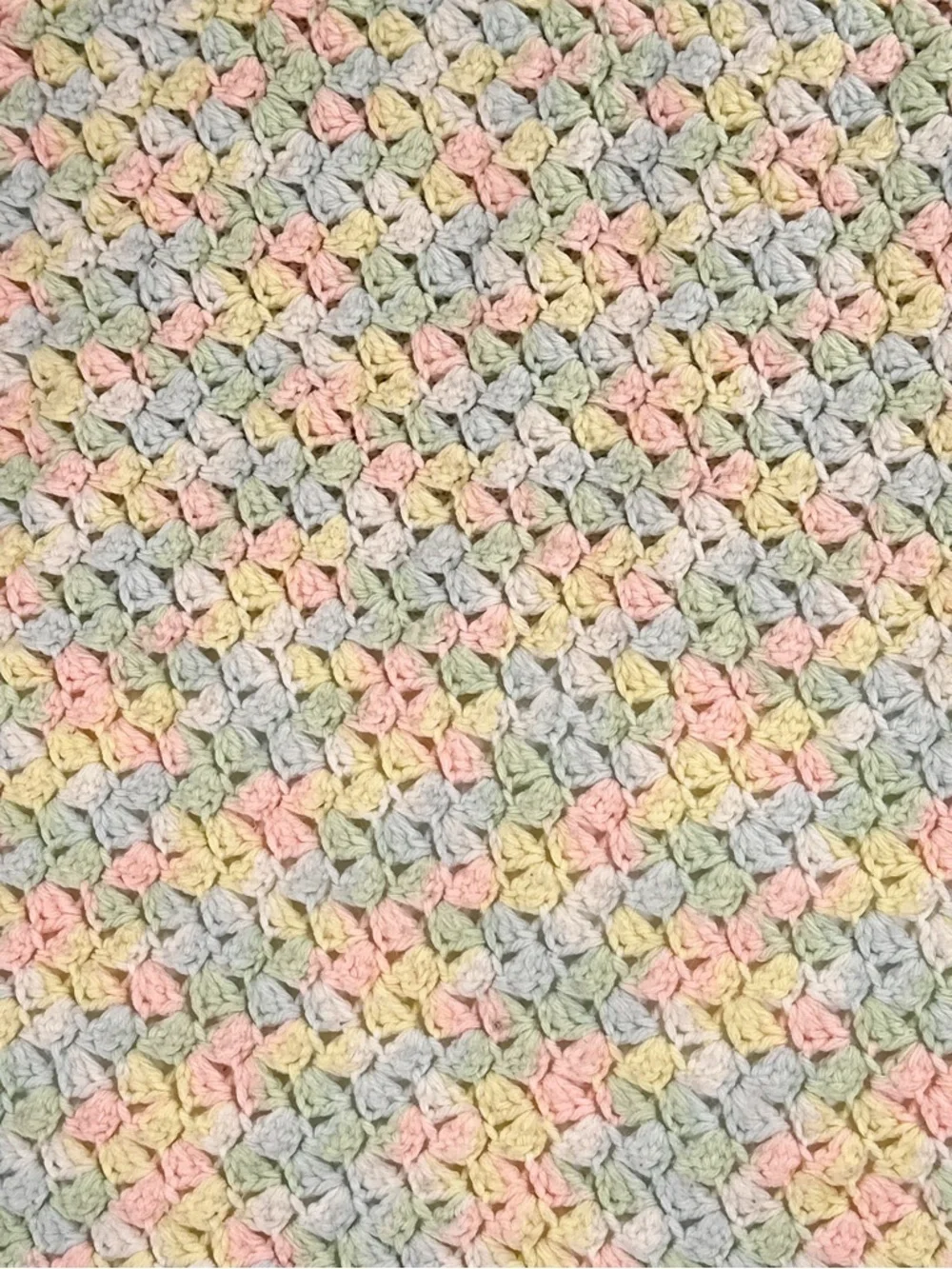 Pastel Crochet Baby Blanket Shell Stitch Nursery Afghan OS